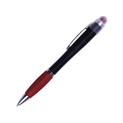 BOLIGRAFO CON LUZ CHUCK, CON TOUC RETRACTIL COLOR ROJO