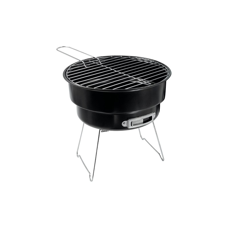 ASADOR CON HIELERA CAMPING NEGRO CON GRIS
