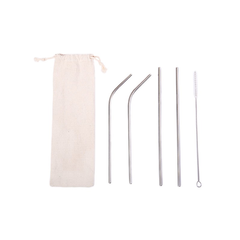 KIT ECOLOGICO DE POPOTES DE ACERO INOXIDABLE