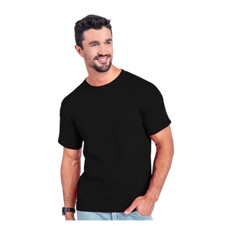 PLAYERA NEGRA CUELLO REDONDO EUROCOTTON CABALLERO