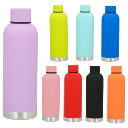 TERMO LORO DOBLE PARED DE ACERO ACABADO RUBBER DE 500 ML