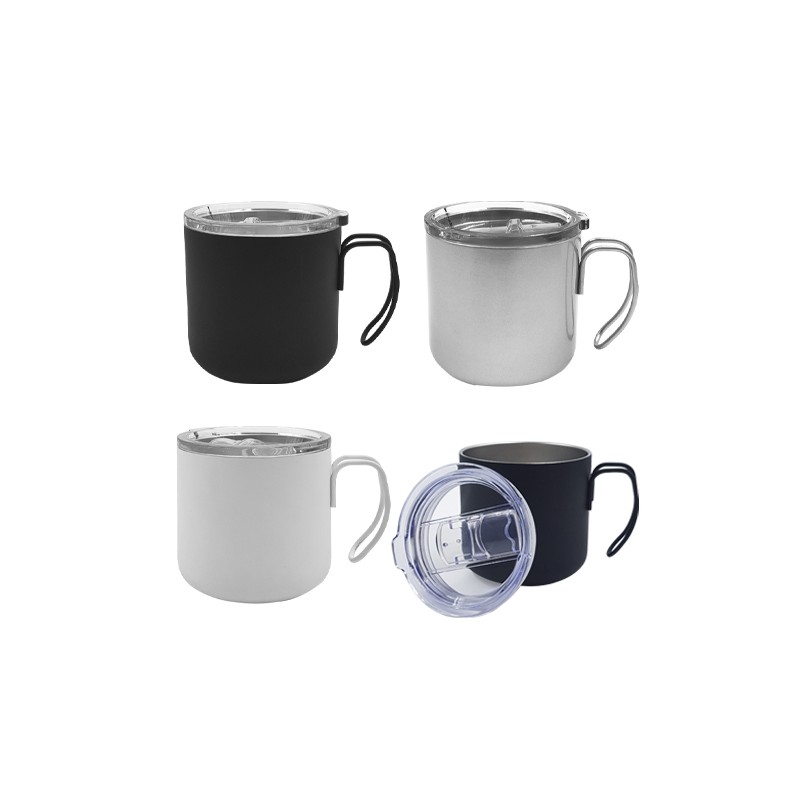 TAZA CHAI CON DOBLE PARED DE ACERO INOXIDABLE CON ASA METALICA