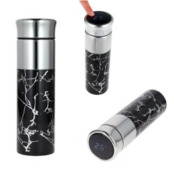 TERMO QUATAR DE ACERO INOXIDABLE DOBLE PARED CON TERMOMETRO 500 ML