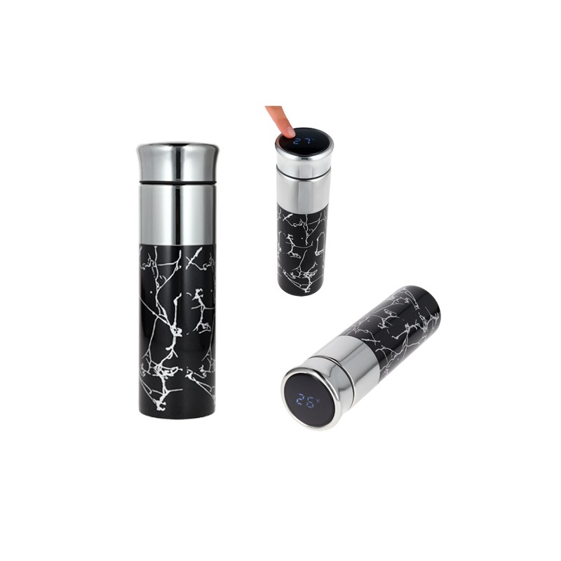 TERMO QUATAR DE ACERO INOXIDABLE DOBLE PARED CON TERMOMETRO 500 ML