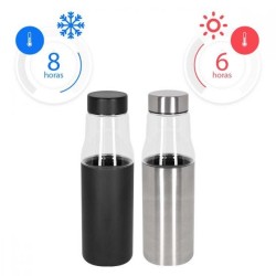 TERMO CON VIDRIO KAAP Y BASE DE ACERO INOXIDABLE CERRADO AL VACIO DE 500 ML