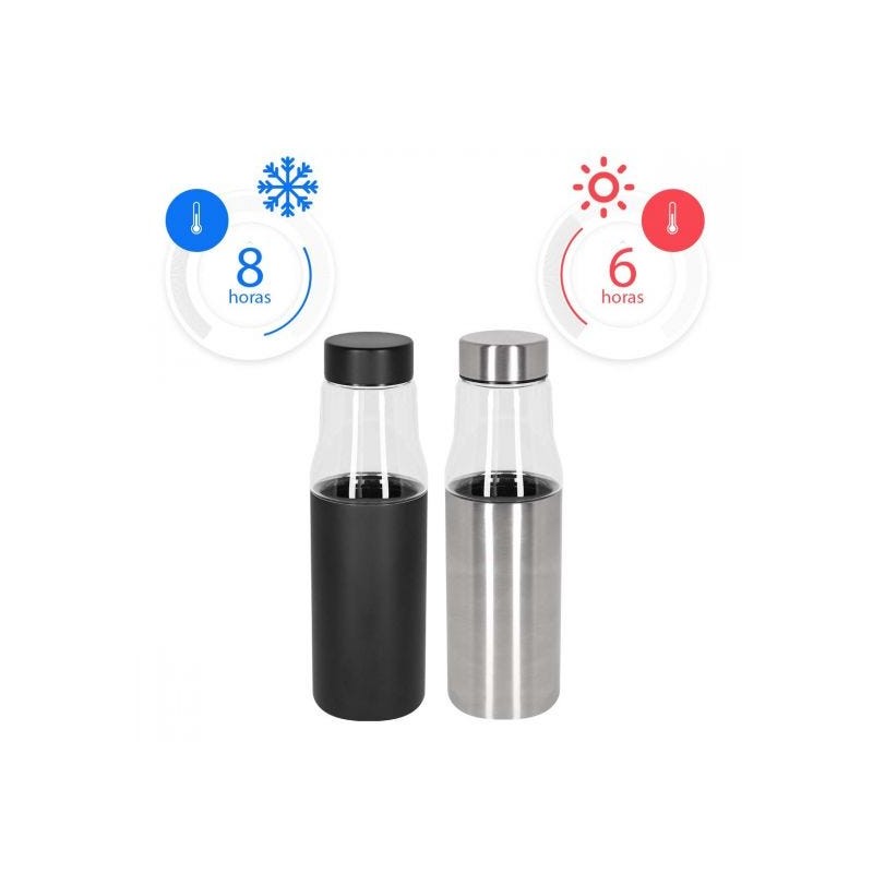 TERMO CON VIDRIO KAAP Y BASE DE ACERO INOXIDABLE CERRADO AL VACIO DE 500 ML