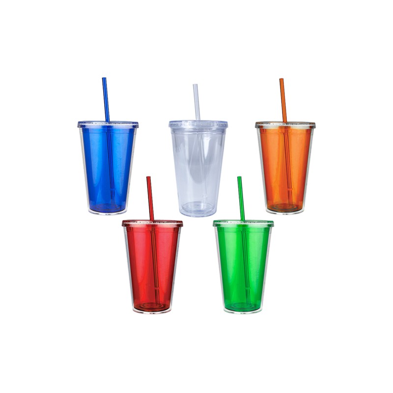 VASO EMBASSY (DOBLE PARED ACRILICO CON POPOTE) DE 500 ML