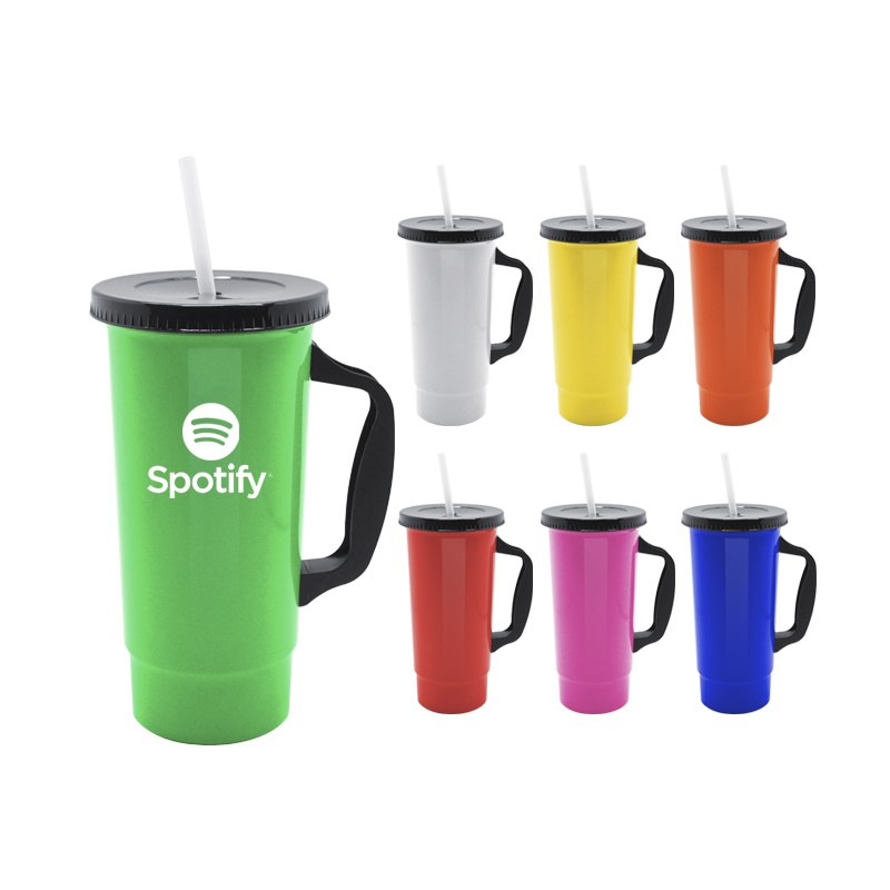 VASO DE PLÁSTICO CON ASA Y TAPA DE PRESION BATCH