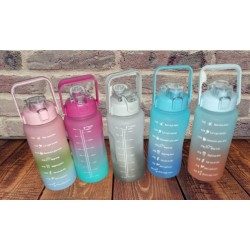 TERMO BOTELLA MOTIVACIONAL DE PLASTICO DE 2 LTROS. (4 COLORES)