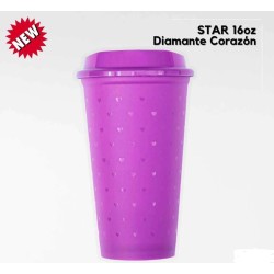 VASO STAR DIAMANTE CORAZON DE 16 ONZ MORADO