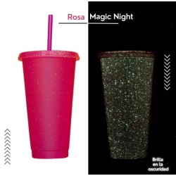VASO SUN 24 ONZ. MAGIG NIGHT ROSADO (BRILLA EN LA OSCURIDAD)