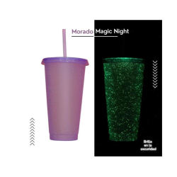 VASO SUN 24 ONZ. MAGIG NIGHT MORADO (BRILLA EN LA OSCURIDAD)
