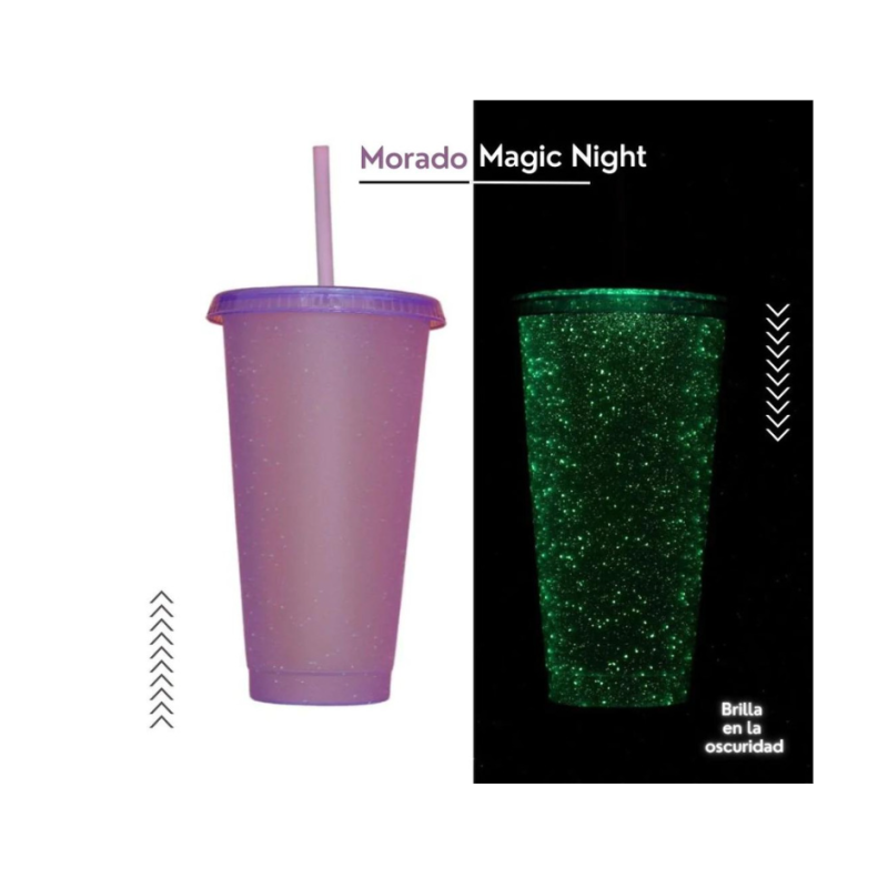 VASO SUN 24 ONZ. MAGIG NIGHT MORADO (BRILLA EN LA OSCURIDAD)