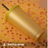 VASO SUN 24 ONZ DORADO NAVIDEÑO CON POPOTE