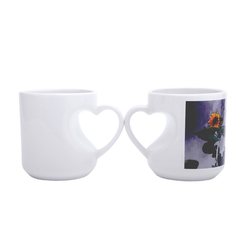 TAZA  CAIRO CON ASA DE CORAZON PARA SUBLIMACION  DE CERAMICA 10 OZ