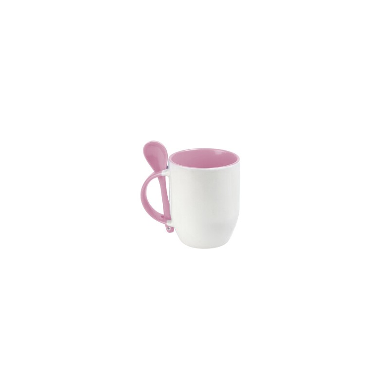 TAZA MAGGIE ROSA CON CUCHARA PARA SUBLIMAR