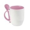 TAZA MAGGIE ROSA CON CUCHARA PARA SUBLIMAR