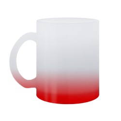 TAZA RAINBOW PARA SUBLIMACION DE VIDRIO SATINADO COLOR ROJO