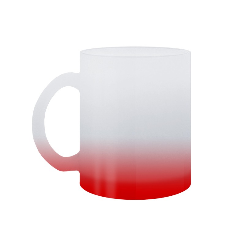 TAZA RAINBOW PARA SUBLIMACION DE VIDRIO SATINADO COLOR ROJO