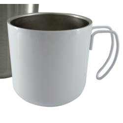 TAZA DE ACERO PREMIUM BLANCA PARA SUBLIMACION 450 MLS