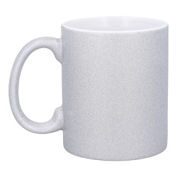 TAZA PARA SUBLIMACION KOPA ACABADO EN GLITTER PLATA