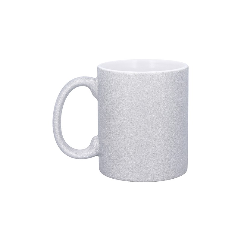 TAZA PARA SUBLIMACION KOPA ACABADO EN GLITTER PLATA