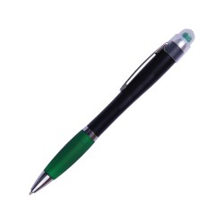 BOLIGRAFO CON LUZ CHUCK, CON TOUC RETRACTIL COLOR VERDE